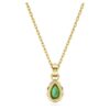 Pendentif Chroma taille poire, vert, plaqué or