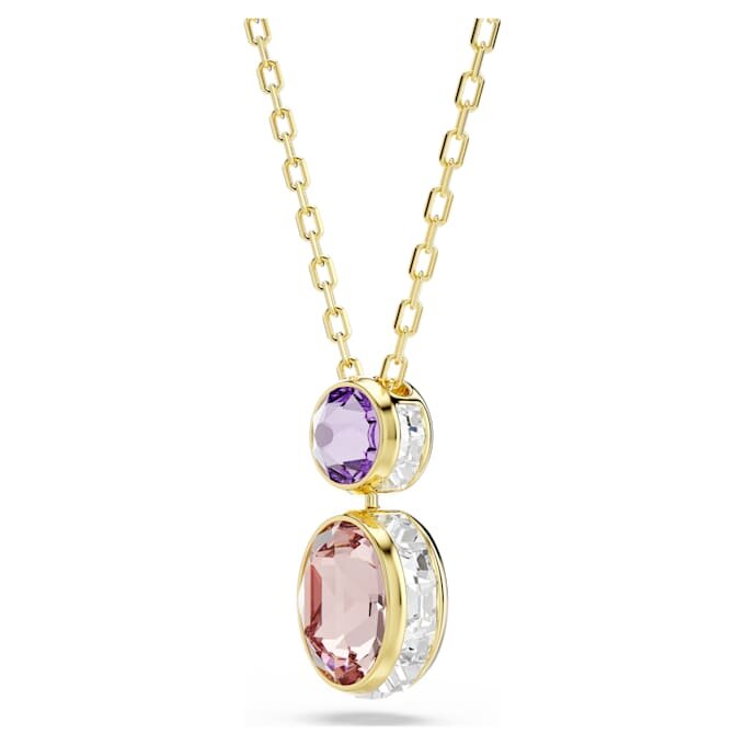 Pendentif Chroma, tailles variées, multicolore, plaqué or Pendentif Chroma, tailles variées, multicolore, plaqué or