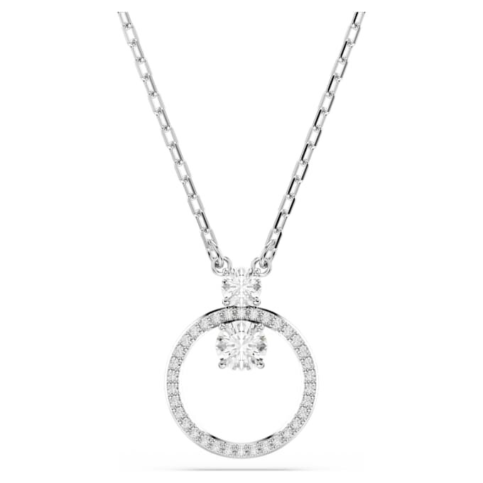 Pendentif Constella pavé, taille ronde, blanc, plaqué rhodium Pendentif Constella pavé, taille ronde, blanc, plaqué rhodium