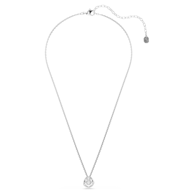 Pendentif Constella, taille ronde, pierre dansante, blanc, plaqué rhodium Pendentif Constella, taille ronde, pierre dansante, blanc, plaqué rhodium