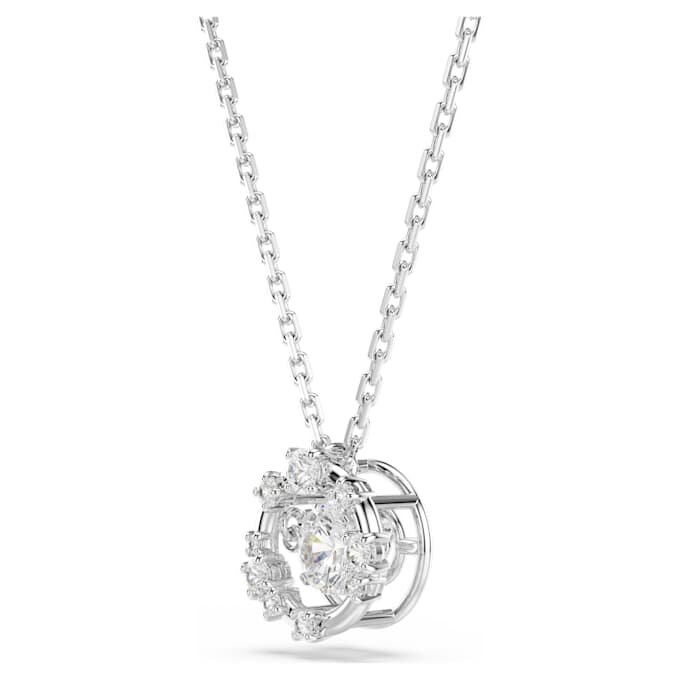 Pendentif Constella, taille ronde, pierre dansante, blanc, plaqué rhodium Pendentif Constella, taille ronde, pierre dansante, blanc, plaqué rhodium