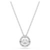 Pendentif Constella, taille ronde, pierre dansante, blanc, plaqué rhodium Pendentif Constella, taille ronde, pierre dansante, blanc, plaqué rhodium