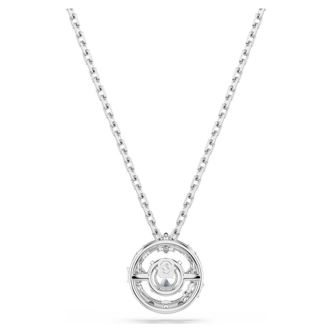 Pendentif Constella, taille ronde, pierre dansante, blanc, plaqué rhodium Pendentif Constella, taille ronde, pierre dansante, blanc, plaqué rhodium
