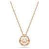 Pendentif Constella, taille ronde, pierre dansante, rose, plaqué or rose Pendentif Constella, taille ronde, pierre dansante, rose, plaqué or rose