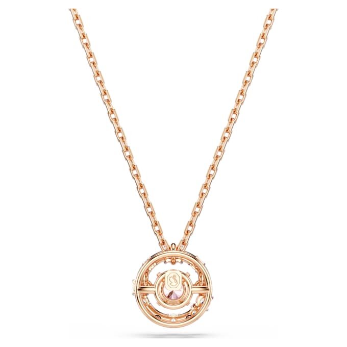 Pendentif Constella, taille ronde, pierre dansante, rose, plaqué or rose Pendentif Constella, taille ronde, pierre dansante, rose, plaqué or rose