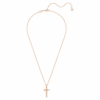 Pendentif croix Insigne, blanc, plaqué or rose Pendentif croix Insigne, blanc, plaqué or rose