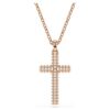 Pendentif croix Insigne, blanc, plaqué or rose Pendentif croix Insigne, blanc, plaqué or rose