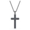 Pendentif croix Insigne, gris, plaqué ruthénium Pendentif croix Insigne, gris, plaqué ruthénium