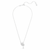 Pendentif Cygne, blanc, plaqué rhodium Pendentif Cygne, blanc, plaqué rhodium
