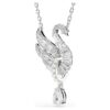 Pendentif Cygne, blanc, plaqué rhodium Pendentif Cygne, blanc, plaqué rhodium