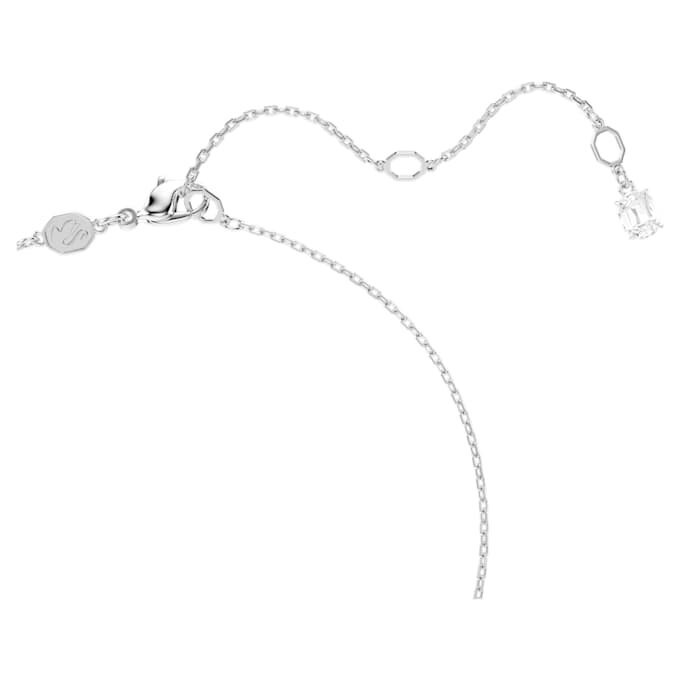 Pendentif Cygne, blanc, plaqué rhodium Pendentif Cygne, blanc, plaqué rhodium