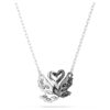 Pendentif Cygne, noir, finition métaux mélangés