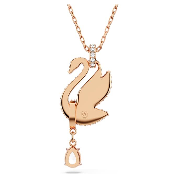 Pendentif Cygne, noir, plaqué or rose Pendentif Cygne, noir, plaqué or rose