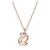 Pendentif Cygne, petit, blanc, plaqué or rose Pendentif Cygne, petit, blanc, plaqué or rose