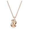Pendentif Cygne, petit, noir, plaqué or rose Pendentif Cygne, petit, noir, plaqué or rose