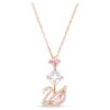 Pendentif cygne, rose, plaqué or rose Pendentif cygne, rose, plaqué or rose