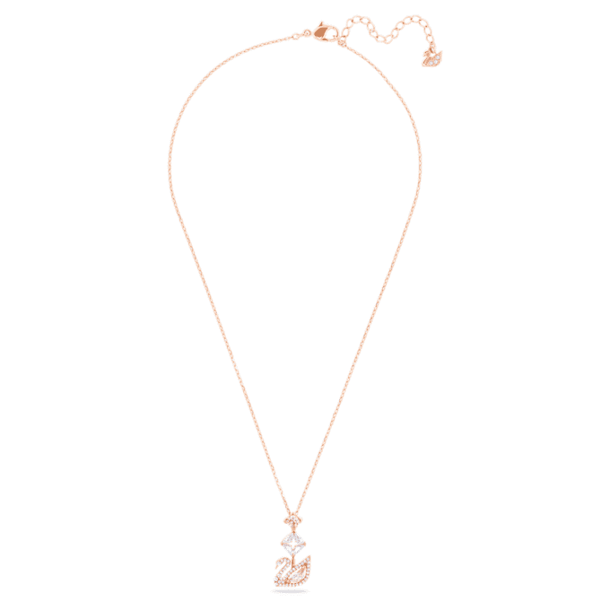 Pendentif cygne, rose, plaqué or rose Pendentif cygne, rose, plaqué or rose