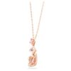 Pendentif cygne, rose, plaqué or rose Pendentif cygne, rose, plaqué or rose