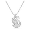 Pendentif Cygne, taille moyenne, blanc, plaqué rhodium Pendentif Cygne, taille moyenne, blanc, plaqué rhodium