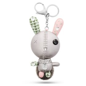 Pendentif de sac Mathilde Lapin, gris, acier inoxydable