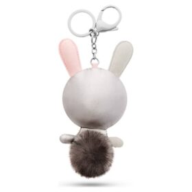 Pendentif de sac Mathilde Lapin, gris, acier inoxydable