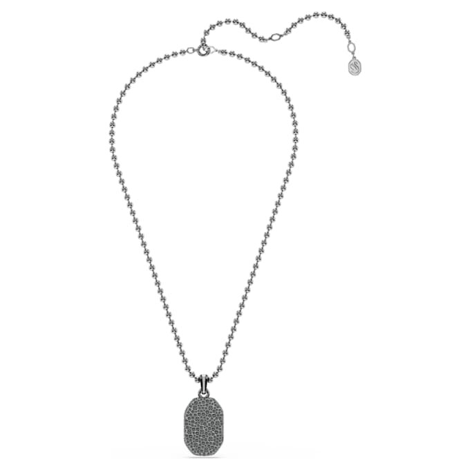Pendentif Dextera de forme octogonale, taille ronde, noir, plaqué ruthénium Pendentif Dextera de forme octogonale, taille ronde, noir, plaqué ruthénium