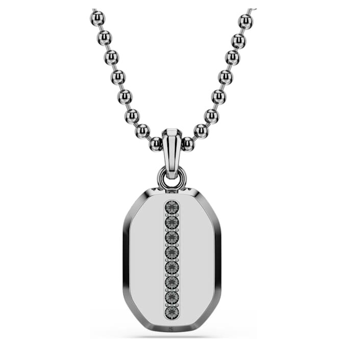 Pendentif Dextera de forme octogonale, taille ronde, noir, plaqué ruthénium Pendentif Dextera de forme octogonale, taille ronde, noir, plaqué ruthénium