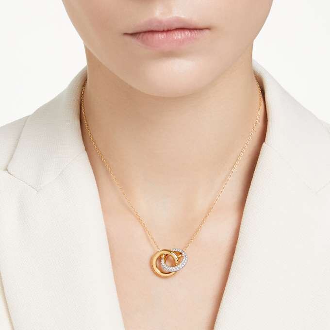 Pendentif Dextera « Interlocking Loop », blanc, plaqué or Pendentif Dextera « Interlocking Loop », blanc, plaqué or