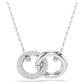 Pendentif Dextera « Interlocking Loop », blanc, plaqué rhodium