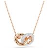 Pendentif Dextera, taille ronde, blanc, plaqué or rose