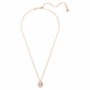 Pendentif Dextera, taille ronde, blanc, plaqué or rose