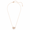 Pendentif Dextera, taille ronde, blanc, plaqué or rose