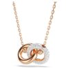 Pendentif Dextera, taille ronde, blanc, plaqué or rose
