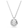 Pendentif Dextera, taille ronde, blanc, plaqué rhodium Pendentif Dextera, taille ronde, blanc, plaqué rhodium