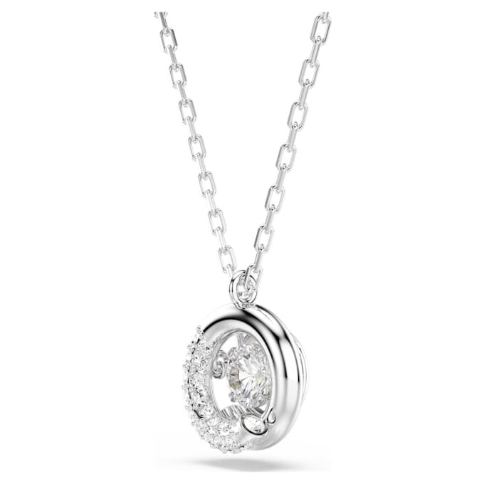 Pendentif Dextera, taille ronde, blanc, plaqué rhodium Pendentif Dextera, taille ronde, blanc, plaqué rhodium