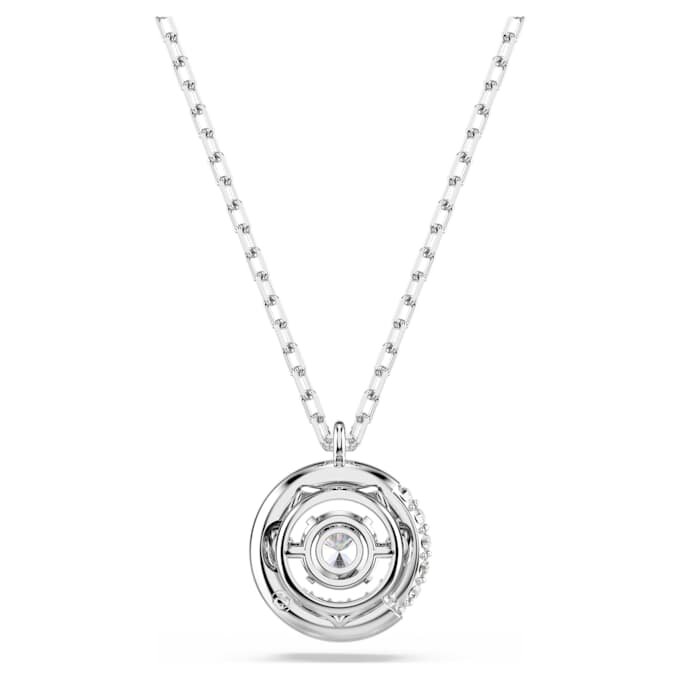Pendentif Dextera, taille ronde, blanc, plaqué rhodium Pendentif Dextera, taille ronde, blanc, plaqué rhodium