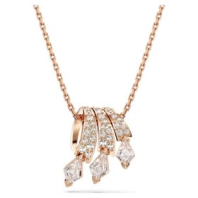 Pendentif dragon et phénix « Griffe de dragon », blanc, plaqué or rose