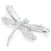 Pendentif et broche Ariana Grande X Swarovski : perle de cristal, tailles variées, libellule, blanc, plaqué rhodium Pendentif et broche Ariana Grande X Swarovski : perle de cristal, tailles variées, libellule, blanc, plaqué rhodium