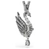 Pendentif et broche « Cygne », blanc, plaqué ruthénium