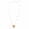 Pendentif et broche Idyllia, tailles variées, fleur, multicolore, plaqué or Pendentif et broche Idyllia, tailles variées, fleur, multicolore, plaqué or