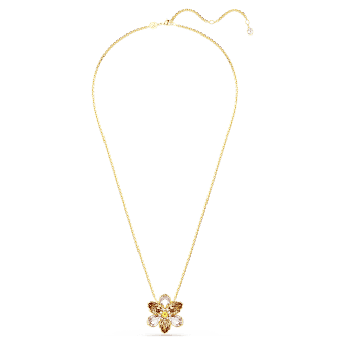 Pendentif et broche Idyllia, tailles variées, fleur, multicolore, plaqué or Pendentif et broche Idyllia, tailles variées, fleur, multicolore, plaqué or