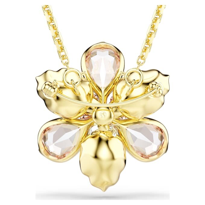 Pendentif et broche Idyllia, tailles variées, fleur, multicolore, plaqué or Pendentif et broche Idyllia, tailles variées, fleur, multicolore, plaqué or