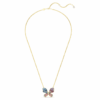 Pendentif et broche Idyllia : tailles variées, pavé, papillon, multicolore, plaqué or Pendentif et broche Idyllia : tailles variées, pavé, papillon, multicolore, plaqué or