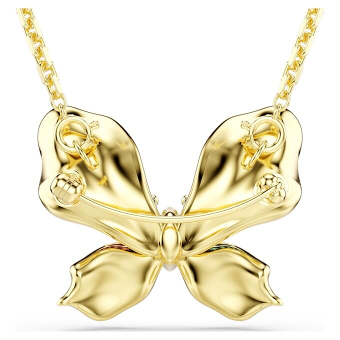 Pendentif et broche Idyllia : tailles variées, pavé, papillon, multicolore, plaqué or Pendentif et broche Idyllia : tailles variées, pavé, papillon, multicolore, plaqué or