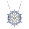 Pendentif et broche « Magic » en forme de flocon de neige, bleu, plaqué rhodium Pendentif et broche « Magic » en forme de flocon de neige, bleu, plaqué rhodium
