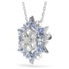 Pendentif et broche « Magic » en forme de flocon de neige, bleu, plaqué rhodium Pendentif et broche « Magic » en forme de flocon de neige, bleu, plaqué rhodium