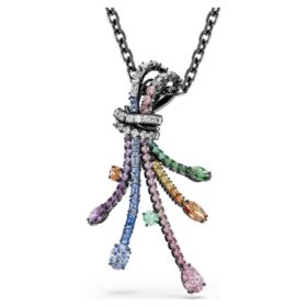 Pendentif et broche Matrix, tailles variées, bouquet, multicolore, plaqué ruthénium
