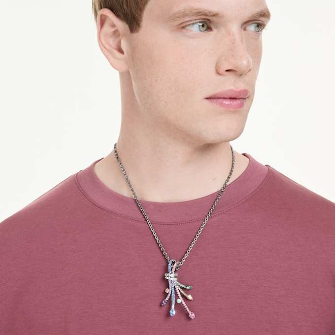 Pendentif et broche Matrix, tailles variées, bouquet, multicolore, plaqué ruthénium Pendentif et broche Matrix, tailles variées, bouquet, multicolore, plaqué ruthénium