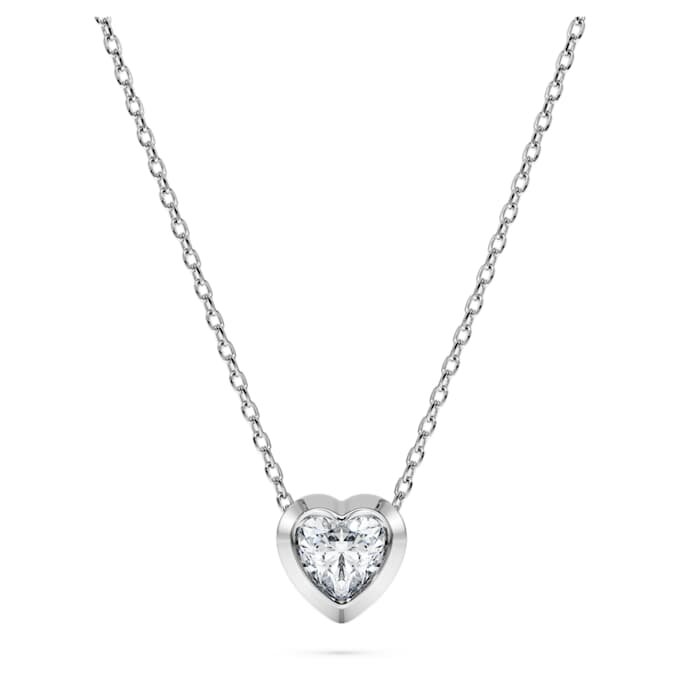Pendentif Eternity avec diamants synthétiques de 0,5 ct au total, en forme de cœur, en argent sterling Pendentif Eternity avec diamants synthétiques de 0,5 ct au total, en forme de cœur, en argent sterling