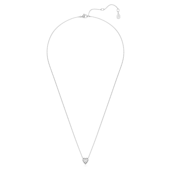 Pendentif Eternity avec diamants synthétiques de 0,5 ct au total, en forme de cœur, en argent sterling Pendentif Eternity avec diamants synthétiques de 0,5 ct au total, en forme de cœur, en argent sterling